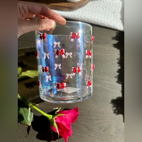 Viral Red Bow Glass Container Jar - Picture 1 of 5